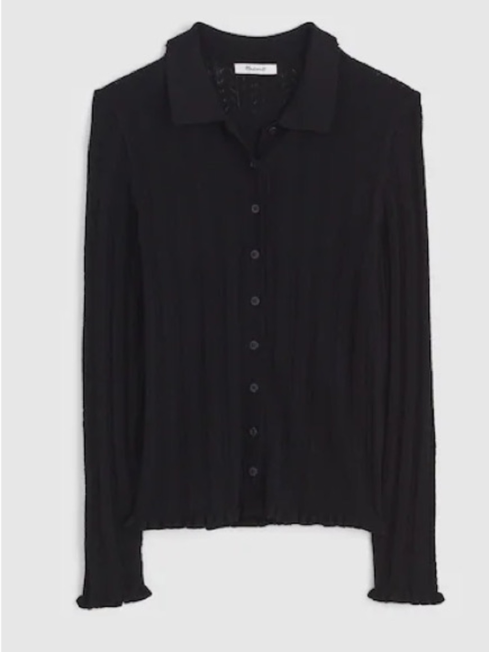 Madewell Ruffle-Trim Pointelle Cardigan xxl NWOT